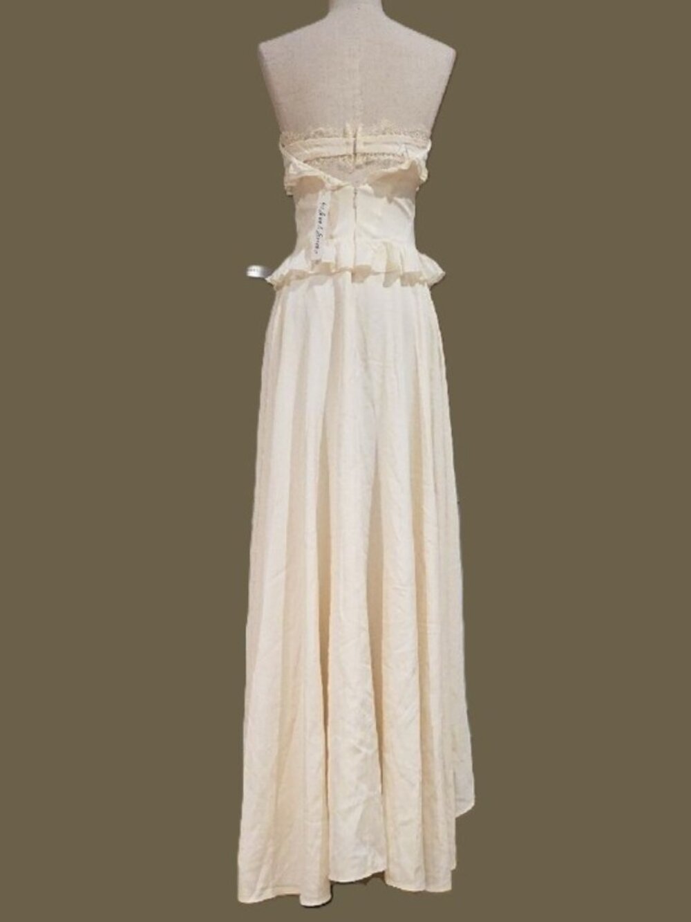 For Love & Lemons Strapless Cream Ruffle High-Low Dress - Picture 10 of 16